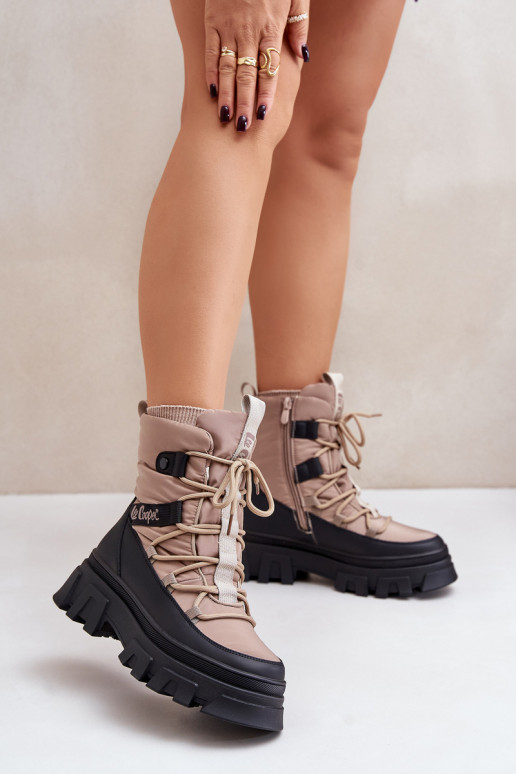 Beige Damen Schneestiefel Lee Cooper LCJ-24-47-3143