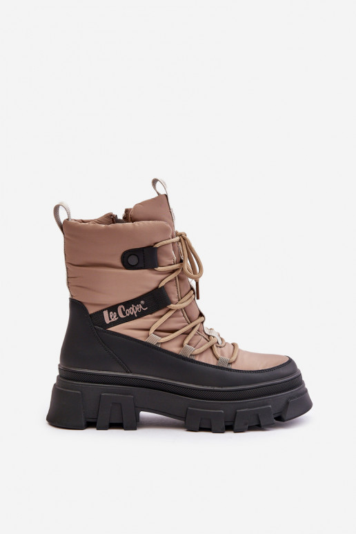 Beige dames sneeuwlaarzen Lee Cooper LCJ-24-47-3143