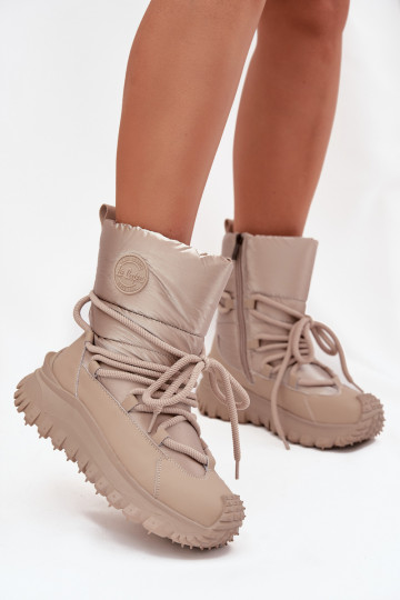 Beige und goldene Schneestiefel mit Plattform Lee Cooper LCJ-25-12-3663