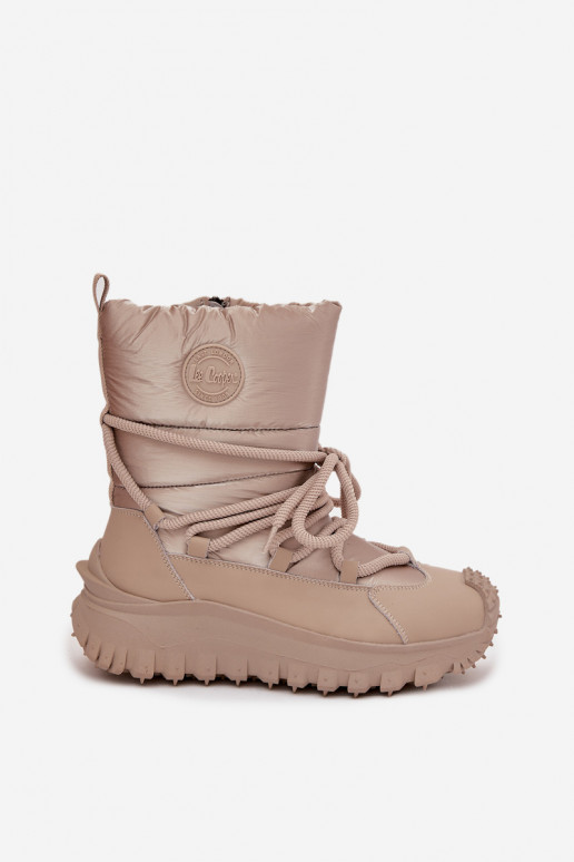 Bottes de neige beiges et dorées avec plateforme Lee Cooper LCJ-25-12-3663