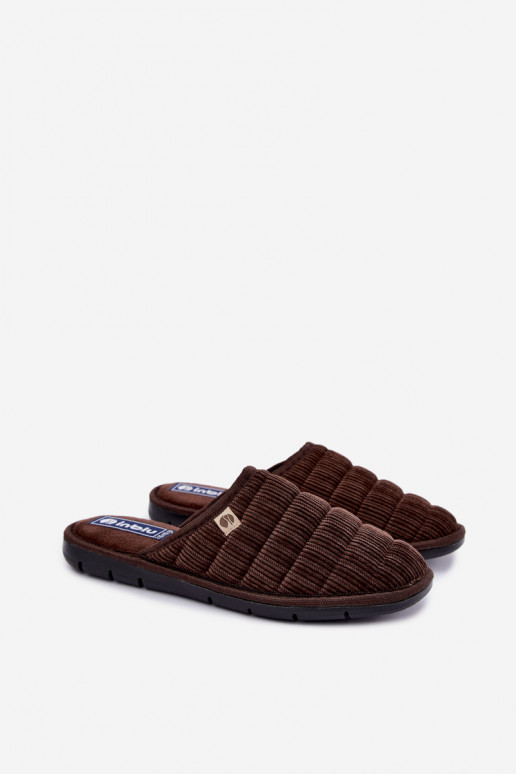 Bruine heren slippers Inblu 91000034