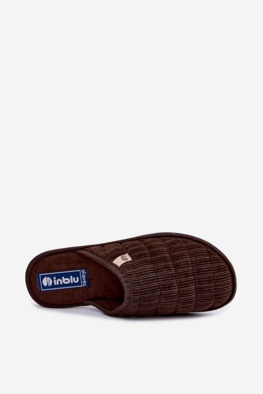 Bruine heren slippers Inblu 91000034