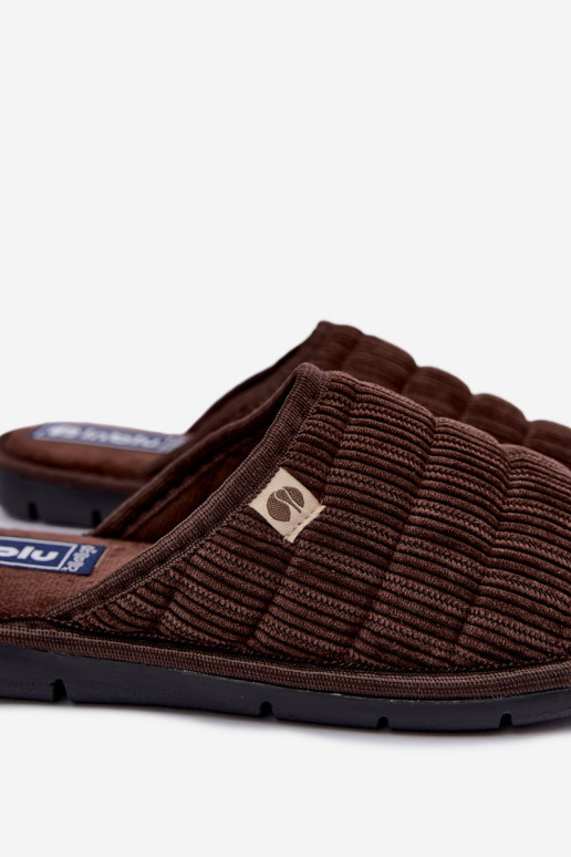 Bruine heren slippers Inblu 91000034