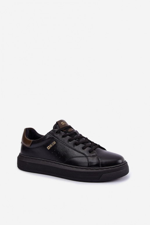 Zwarte heren sneakers met platform Big Star UU174291