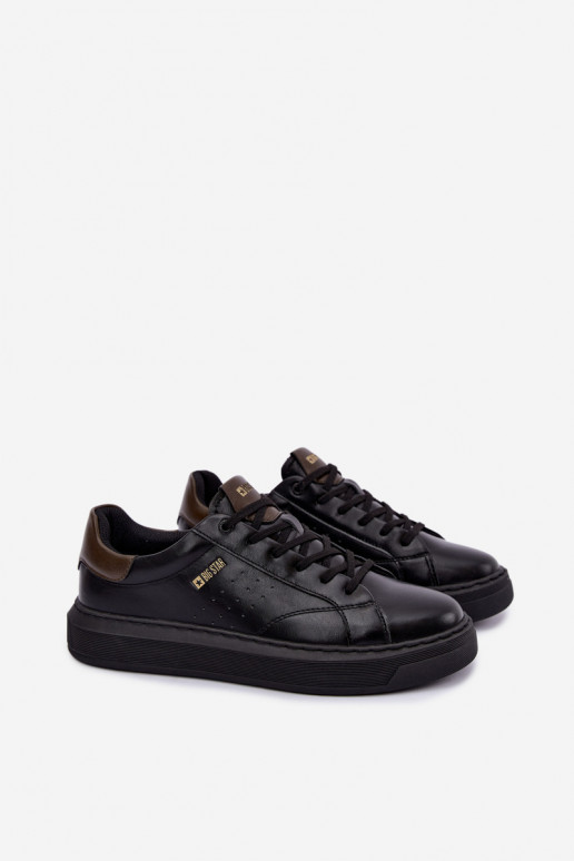 Zwarte heren sneakers met platform Big Star UU174291