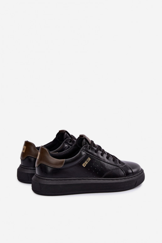 Zwarte heren sneakers met platform Big Star UU174291