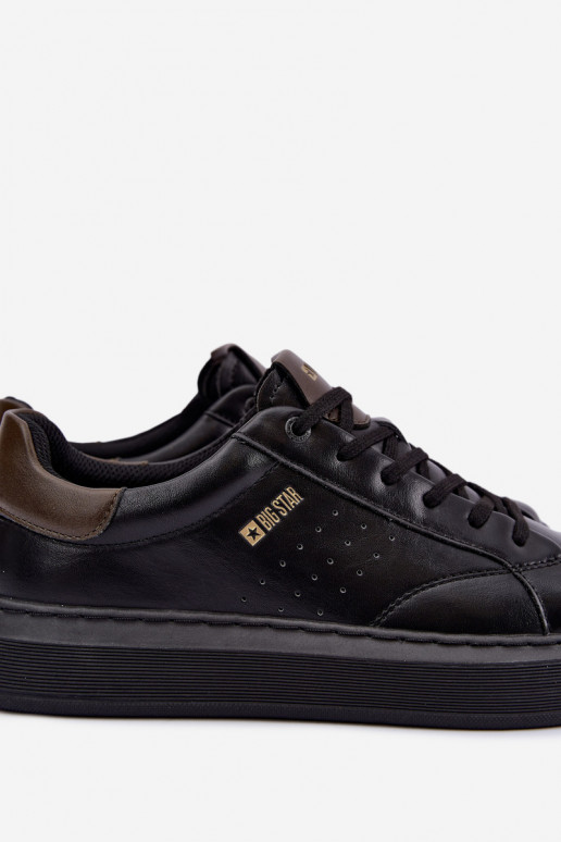 Zwarte heren sneakers met platform Big Star UU174291