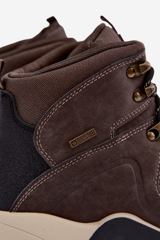 Dunkelbraune Herren Wanderschuhe Big Star UU174183 HI-Poly System