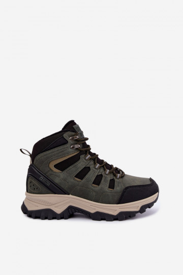 Grüne gefütterte Herren Wanderschuhe Big Star UU174315 2