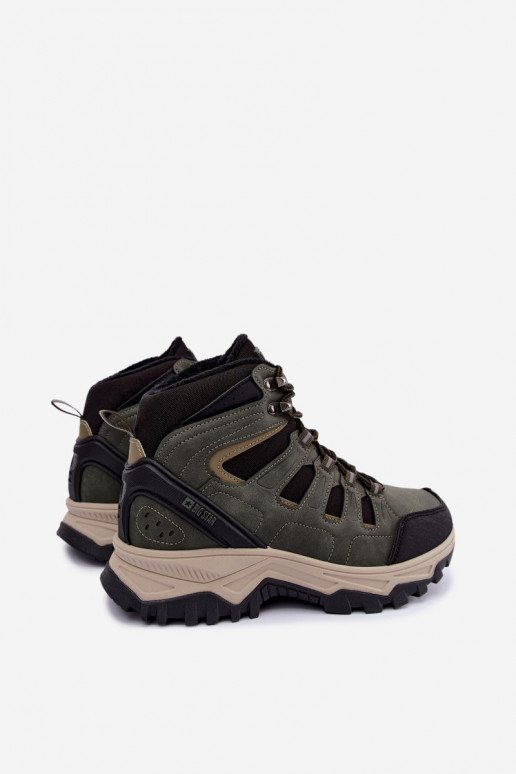 Grüne gefütterte Herren Wanderschuhe Big Star UU174315