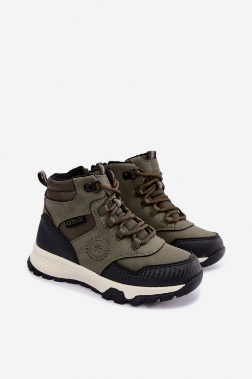 Grüne gefütterte Kinderstiefel Big Star UU374001