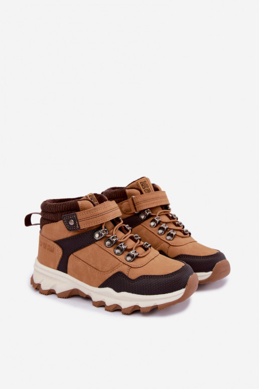 Bottes isolées marron pour enfants avec Velcro Big Star UU374005