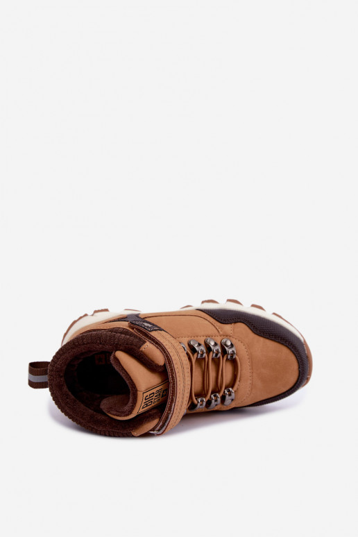 Bottes isolées marron pour enfants avec Velcro Big Star UU374005