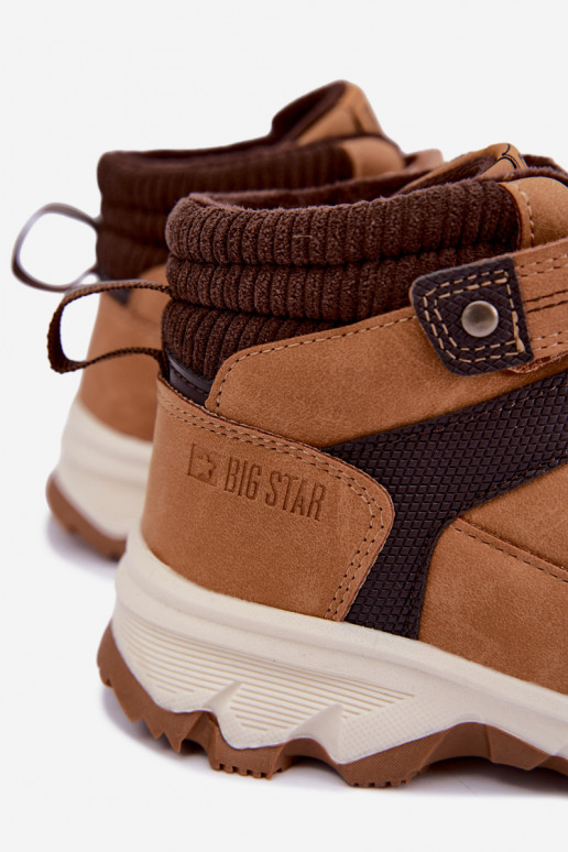 Bottes isolées marron pour enfants avec Velcro Big Star UU374005