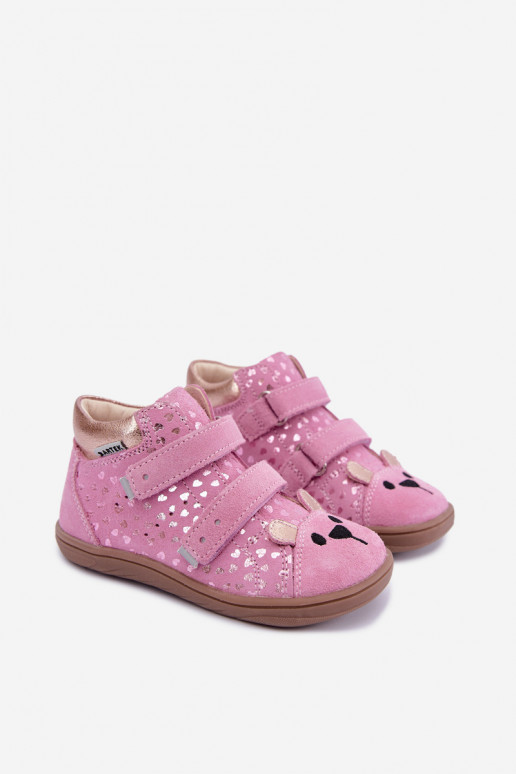 Chaussures pour enfants roses avec des cœurs Bartek 8631965