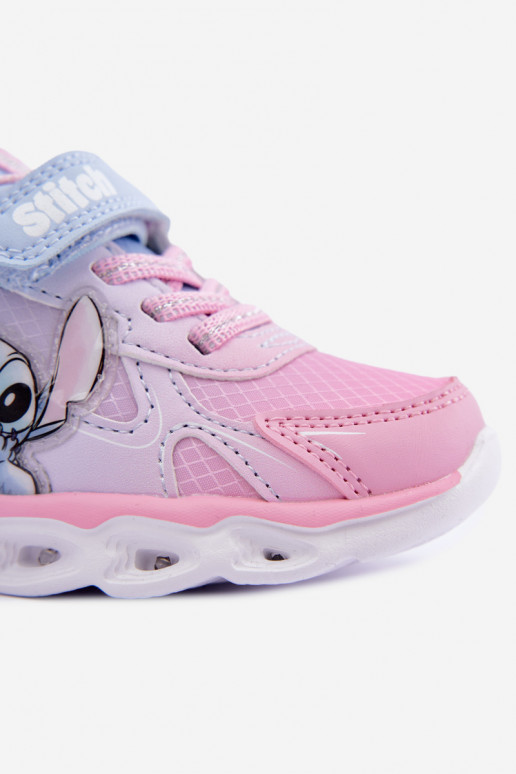 Kindersneakers Stitch met glinsterende zool 8703815 in roze-blauw