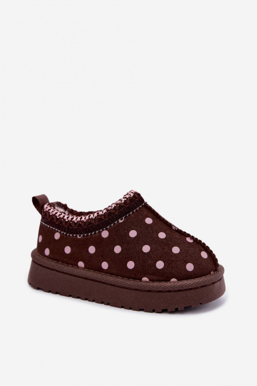 Kinder Schneestiefel mit Schokoladen- und Erbsenmuster Ysmerine