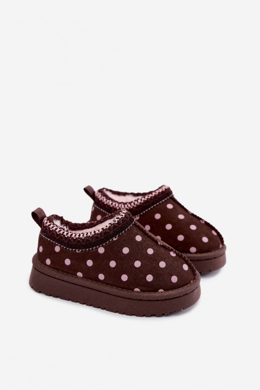 Bottes de neige pour enfants avec motifs chocolat et pois Ysmerine