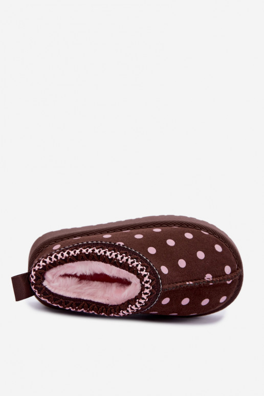 Bottes de neige pour enfants avec motifs chocolat et pois Ysmerine