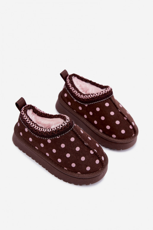 Bottes de neige pour enfants avec motifs chocolat et pois Ysmerine