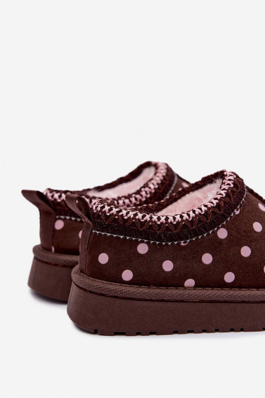 Bottes de neige pour enfants avec motifs chocolat et pois Ysmerine