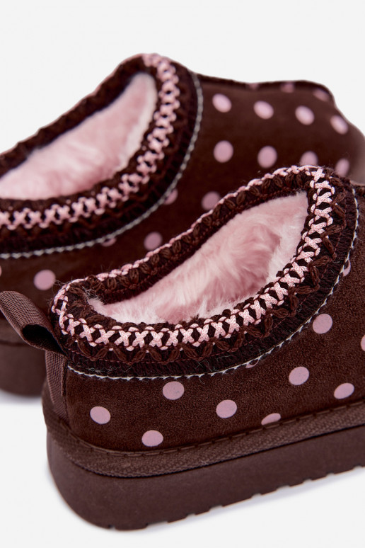 Kinder Schneestiefel mit Schokoladen- und Erbsenmuster Ysmerine