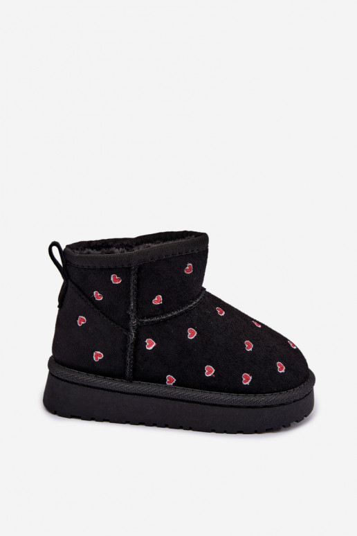 Bottes de neige pour enfants avec cœurs en noir Gracina