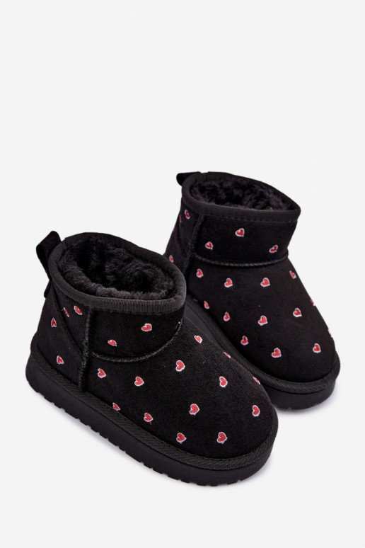 Kinder Schneestiefel mit Herzen in Schwarz Gracina
