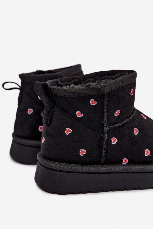 Kinder Schneestiefel mit Herzen in Schwarz Gracina