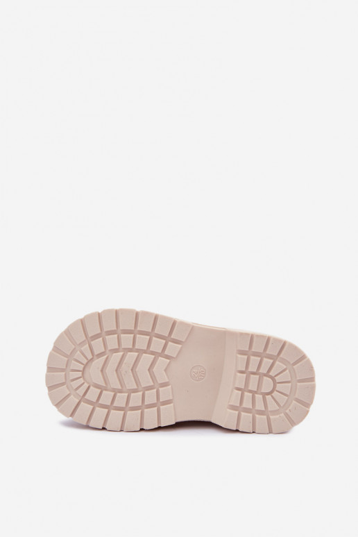 Bottes chaudes pour enfants avec des fleurs, couleur sable Selmora