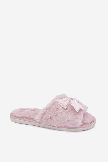 slippers met bont en strikjes in roze Fiamelle