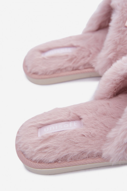slippers met bont en strikjes in roze Fiamelle
