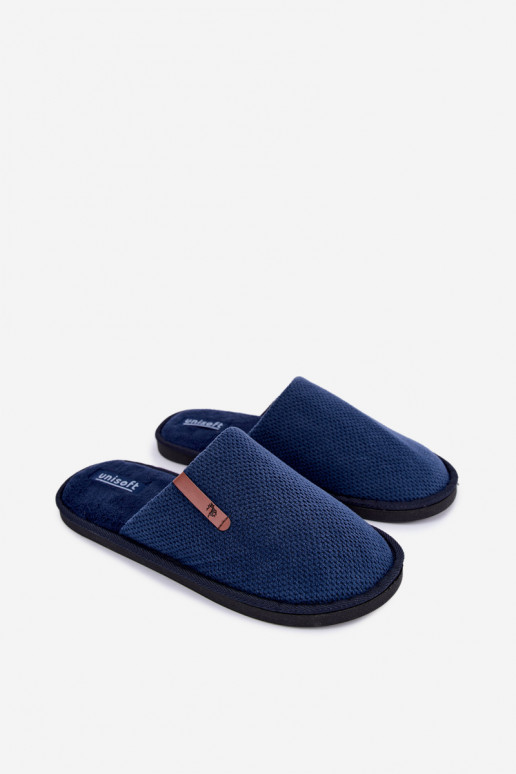 heren huisslippers in donkerblauw Dervan