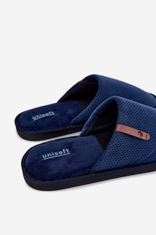 heren huisslippers in donkerblauw Dervan