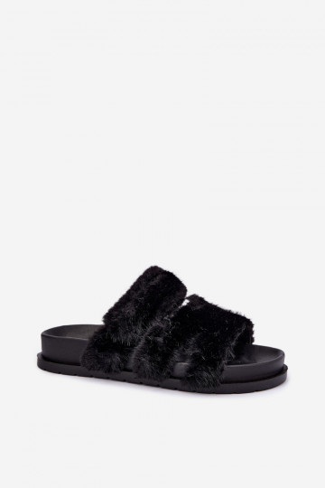 slippers met bont in zwart Talisette