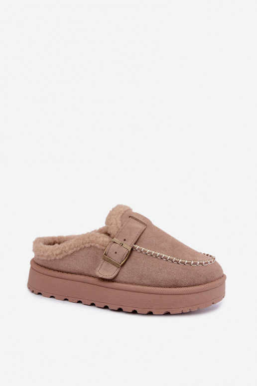 bottes de neige pour femmes avec boucles couleur sable Saldora