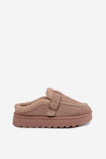 bottes de neige pour femmes avec boucles couleur sable Saldora 2