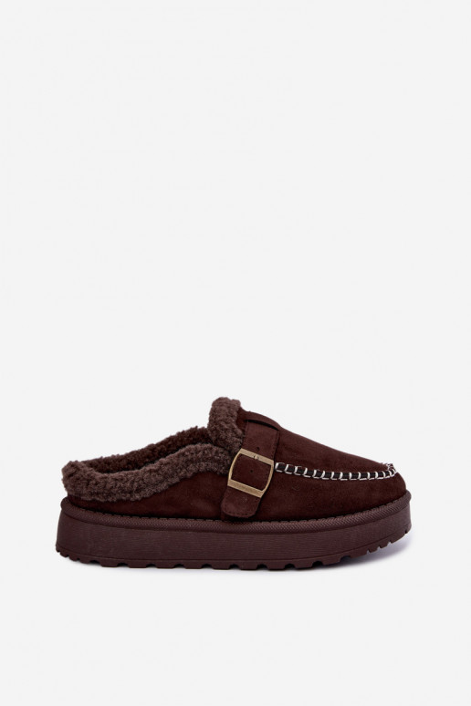 Damen Schneestiefel mit Schnallen in Schokolade Saldora