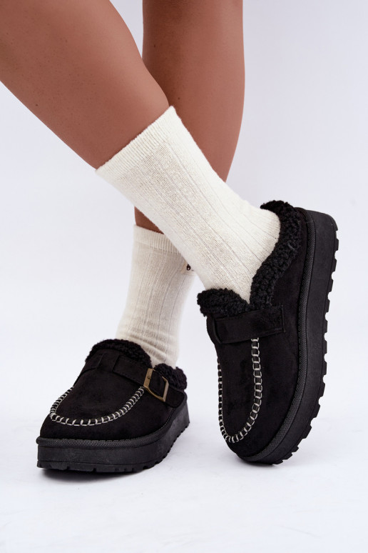 bottes de neige pour femmes avec boucles noires Saldora