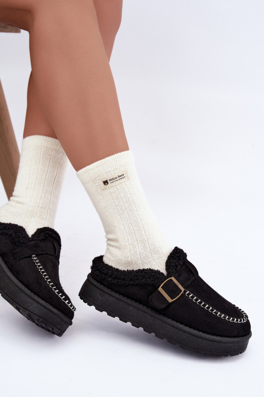 bottes de neige pour femmes avec boucles noires Saldora