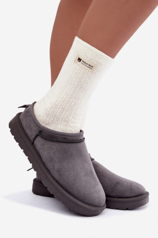 niedrige Damen Schneestiefel in Grau Rosmina