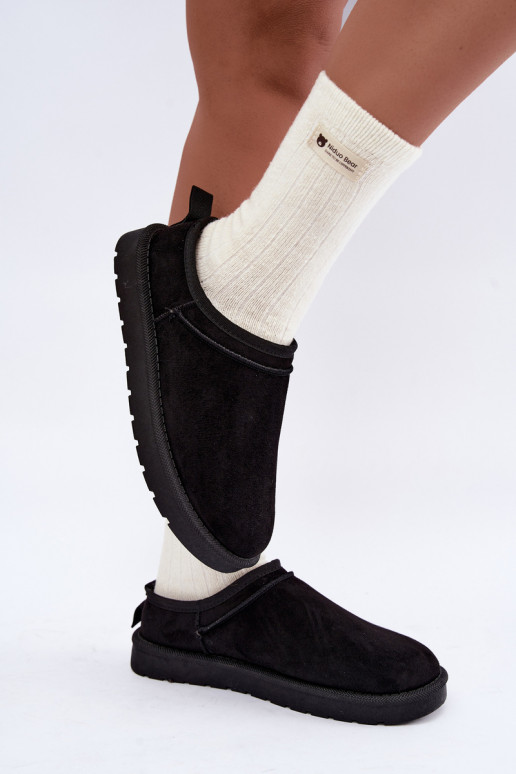 niedrige Damen Schneestiefel in Schwarz Rosmina