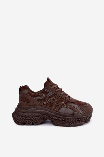 Sneakers met chocoladekleurige decoratie Amselle 2
