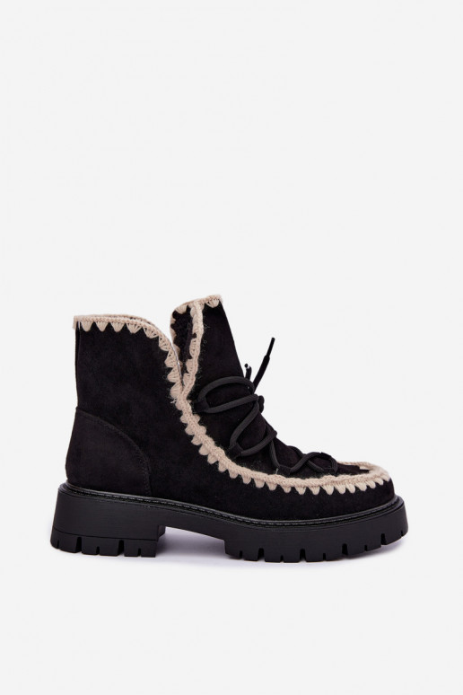 Bottes de neige avec détails élégants couleur noire Cariselle