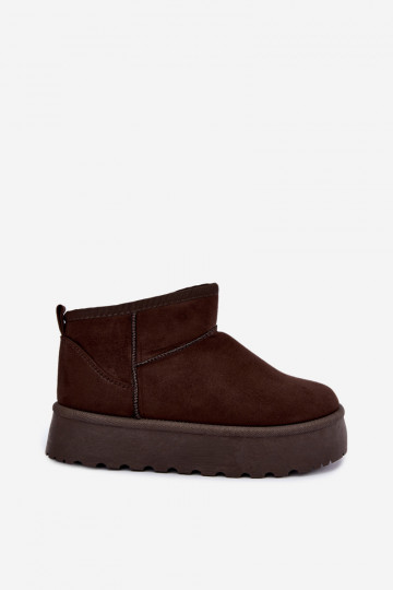 Bottes de neige en faux daim avec plateforme en brun foncé Corcoran 2