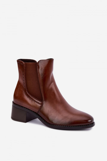Stylische Damen Stiefeletten in brauner Farbe Dalmora