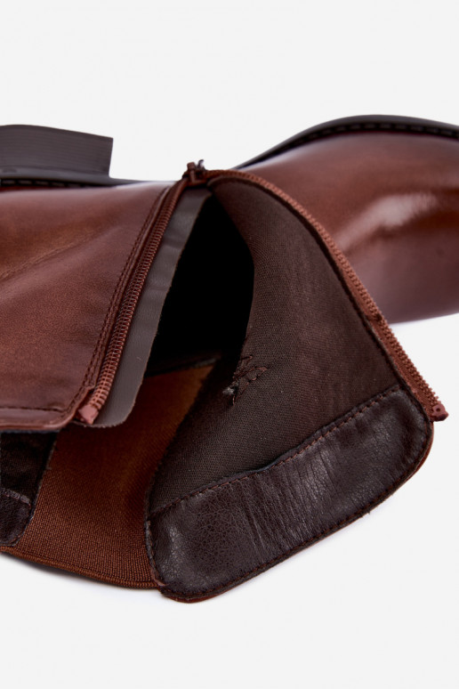Stylische Damen Stiefeletten in brauner Farbe Dalmora