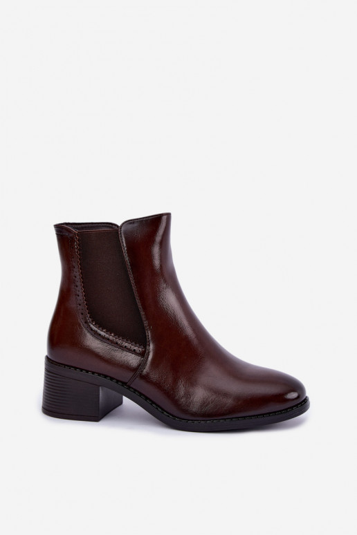 Stylische Damen Stiefeletten in dunkelbrauner Farbe Dalmora