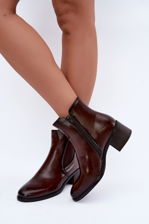 Bottines élégantes pour femmes en brun foncé Dalmora