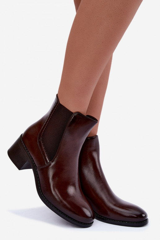 Stylische Damen Stiefeletten in dunkelbrauner Farbe Dalmora